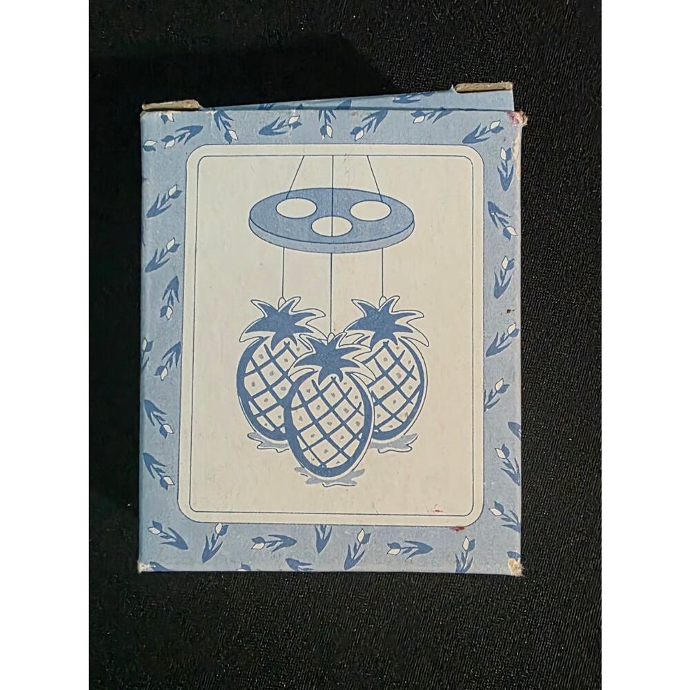 Vintage Russ Ceramic‎ Olde Towne Mini Windchime Pineapples